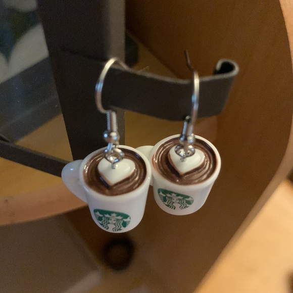 💚NEW! Coffee Cup / Latte Mug Earrings - Picture 3 of 4